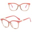 Damskie kocie oczy okulary zerówki do komputera BLUE LIGHT 25144B Brudny róż/Herbaciane