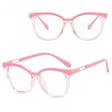 Damskie kocie oczy okulary zerówki do komputera BLUE LIGHT 25144F Różowy