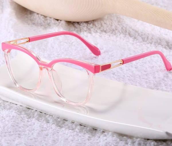 Damskie kocie oczy okulary zerówki do komputera BLUE LIGHT 25144F Różowy