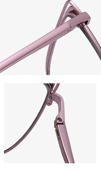 Damskie okulary kocie zerówki do komputera BLUE LIGHT z fleksami 25153 Złoty