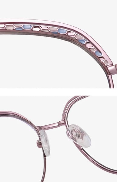 Damskie okulary kocie zerówki do komputera BLUE LIGHT z fleksami 25153A Złoty