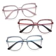 Damskie okulary kocie zerówki do komputera BLUE LIGHT z fleksami 25153A Złoty