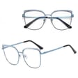 Damskie okulary kocie zerówki do komputera BLUE LIGHT z fleksami 25153E Niebieski