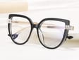 Damskie Okulary NA OBCASIE zerówki do komputera kocie BLUE LIGHT 25159 Czarne
