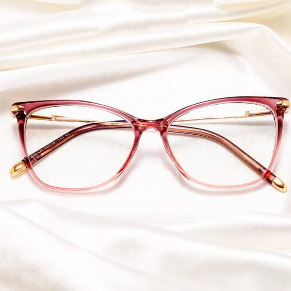 SLIM okulary damskie kocie oczy  zerówki do komputera BLUE LIGHT 25151C