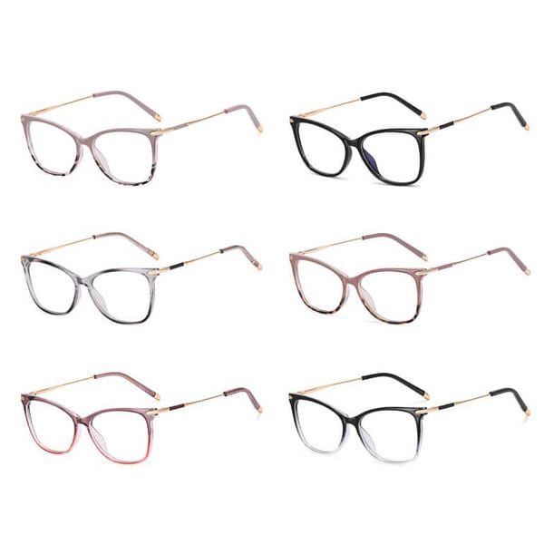 SLIM okulary damskie kocie oczy  zerówki do komputera BLUE LIGHT 25151C