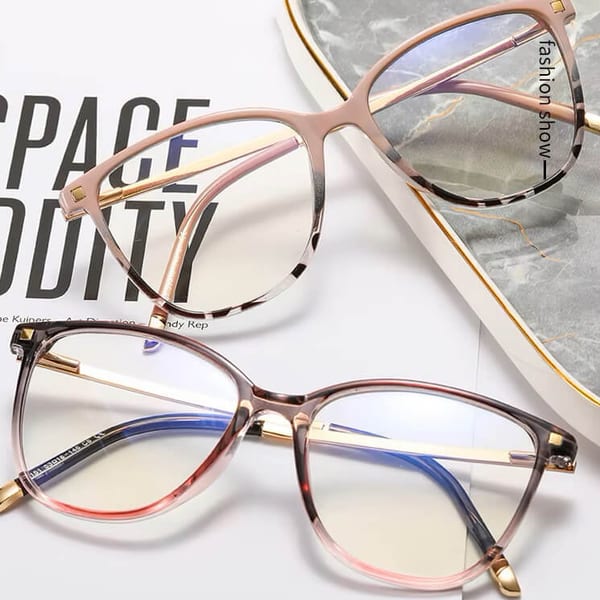 Okulary damskie kocie oczy zerówki do komputera BLUE LIGHT 25149B