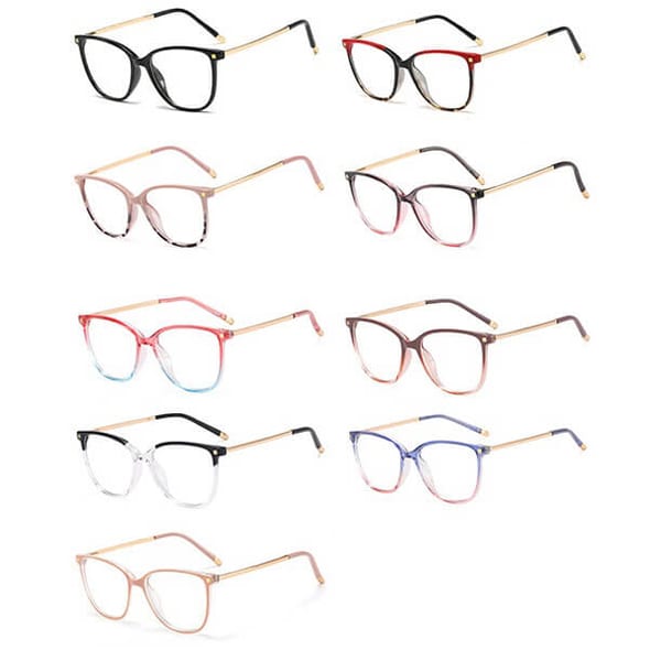 Okulary damskie kocie oczy zerówki do komputera BLUE LIGHT 25149B