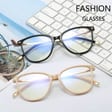Okulary damskie kocie oczy  zerówki do komputera BLUE LIGHT 25149D