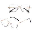 Damskie okulary półramki kocie zerówki do komputera BLUE LIGHT 25142 Złoty/Czarny