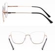 Damskie okulary półramki kocie zerówki do komputera BLUE LIGHT 25142A Złoty/Panterka