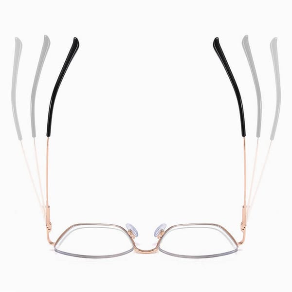 Damskie okulary półramki kocie zerówki do komputera BLUE LIGHT 25142A Złoty/Panterka
