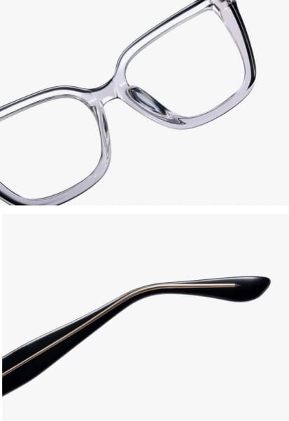Damskie okulary kocie oczy zerówki do komputera BLUE LIGHT 25150A transparentny/czarny