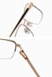 Metalowe półramkowe okulary zerówki z filtrem Blue Light do komputera 25147D złoty/czarny