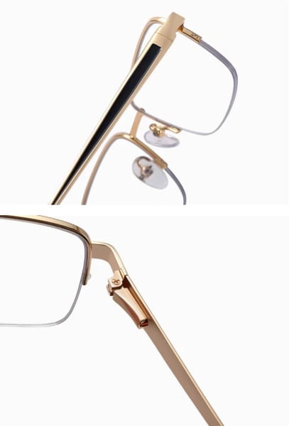 Metalowe półramkowe okulary zerówki z filtrem Blue Light do komputera 25147E złoty