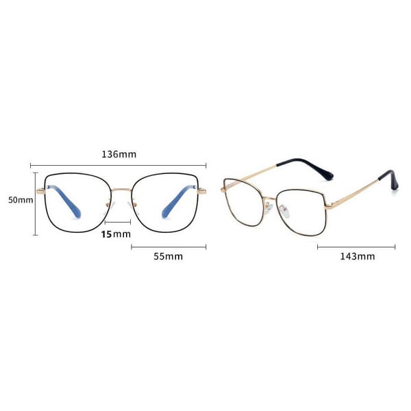 2w1 Okulary damskie do komputera + nakładka przeciwsłoneczna na magnes Clip-On 25162B panterka/złoty