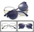 2w1 Okulary damskie do komputera + nakładka przeciwsłoneczna na magnes Clip-On 25162B panterka/złoty