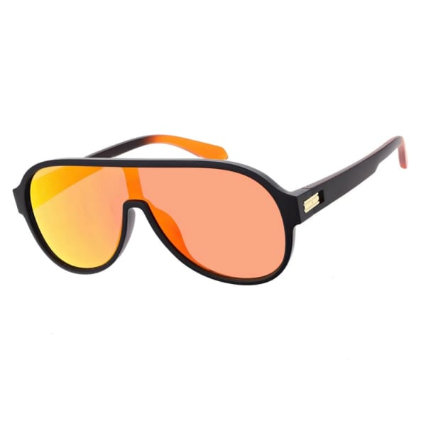 Okulary przeciwsłoneczne Pilotki lustrzane z filtrem UV400 SVM-19C czarne/pomarańczowe