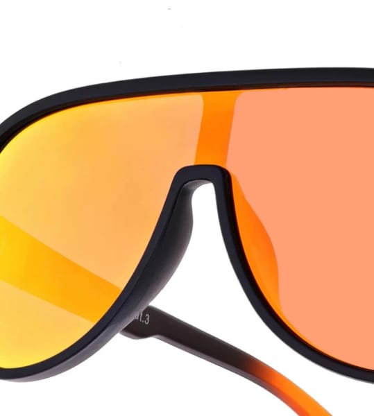 Okulary przeciwsłoneczne Pilotki lustrzane z filtrem UV400 SVM-19C czarne/pomarańczowe