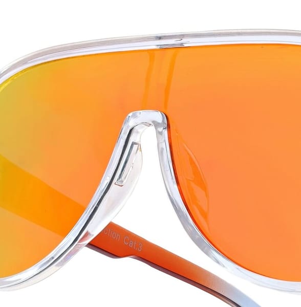 Okulary przeciwsłoneczne Pilotki lustrzane z filtrem UV400 SVM-19D bezbarwne/pomarańczowe