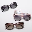 2w1 Okulary damskie do komputera + nakładka przeciwsłoneczna na magnes Clip-On 25161D szary/różowy