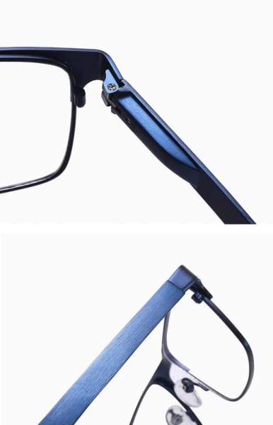Metalowe męskie okulary zerówki z filtrem Blue Light do komputera 25139B złote + akcesoria