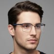 Metalowe męskie okulary zerówki z filtrem Blue Light do komputera 25141C granatowe/złote + akcesoria