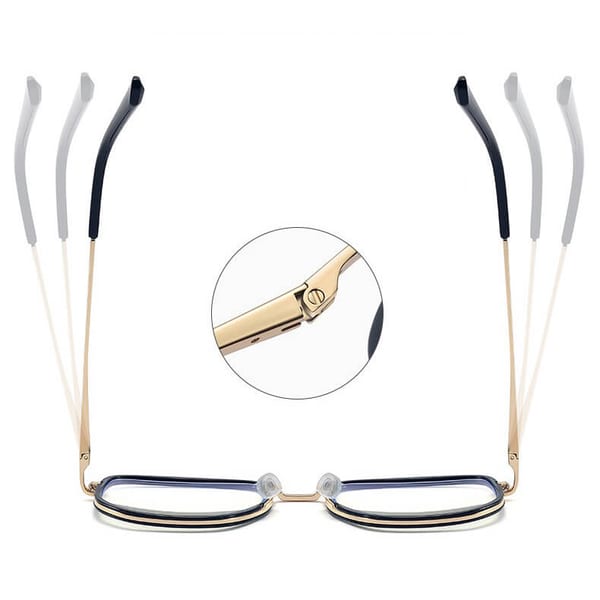 Damskie owalne okulary zerówki do komputera BLUE LIGHT na teleskopach 25155C Zielony/Złoty