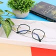 Damskie owalne okulary zerówki do komputera BLUE LIGHT na teleskopach 25155C Zielony/Złoty