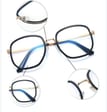 Damskie owalne okulary zerówki do komputera BLUE LIGHT na teleskopach 25155C Zielony/Złoty