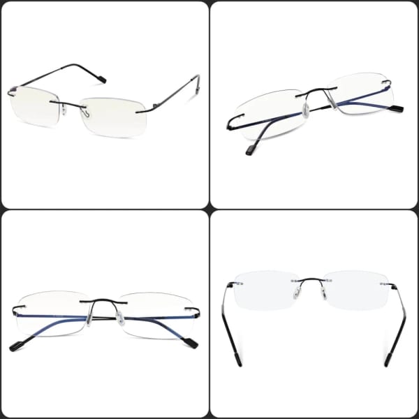 Bezramkowe okulary zerówki do komputera z filtrami Antyreflex + Blue Light STL275 czarne