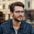 Męskie okulary PREMIUM +0.50 do czytania i komputera Blue Light+Antyrefleks STL280 niebieskie