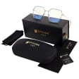 Damskie okulary PREMIUM +1.00 do czytania i komputera Blue Light+Antyrefleks STL285 złoty/zielony