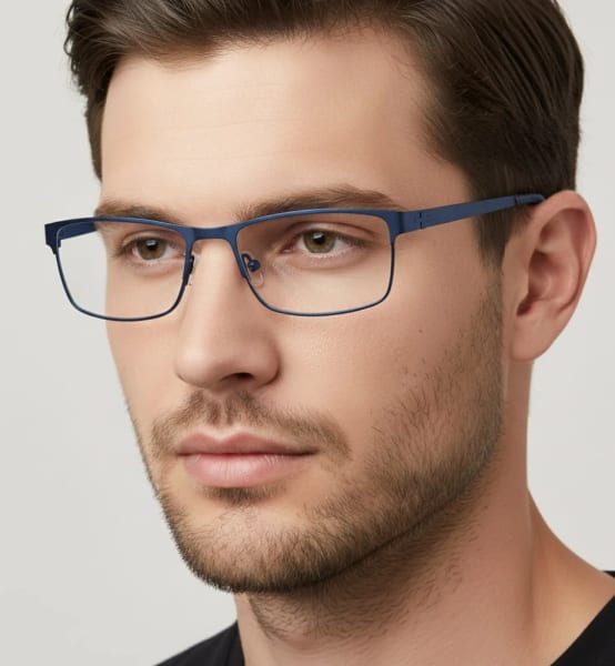 Męskie oprawki korekcyjne zerówki okulary prostokątne M3C szare