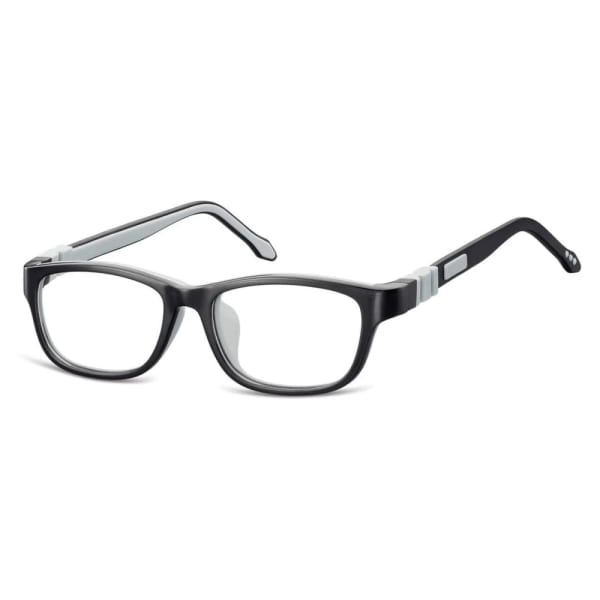 Elastyczne dziecięce oprawki okularowe zerówki prostokątne + gumka Sunoptic K6C czarne