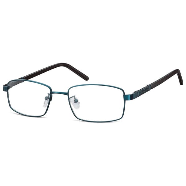 Męskie oprawki korekcyjne zerówki okulary prostokątne metalowe 659E Niebieskie
