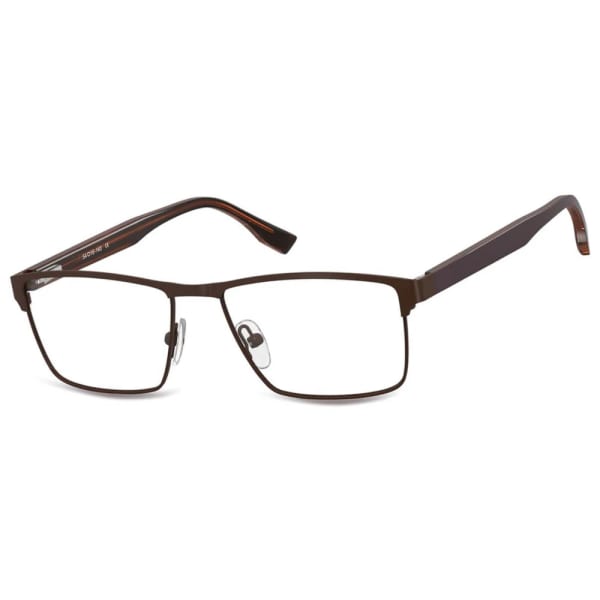 Męskie oprawki korekcyjne okulary zerówki 876C brązowe