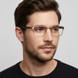 Męskie oprawki korekcyjne okulary zerówki 876F różowe złoto