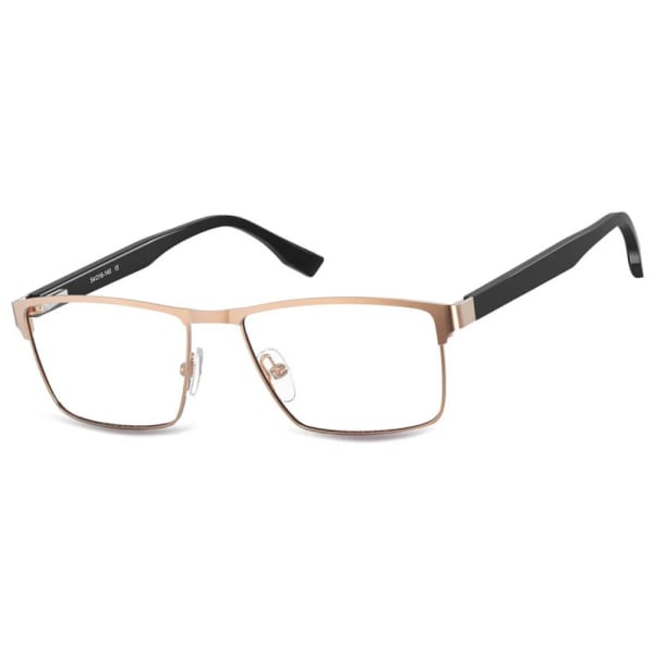 Męskie oprawki korekcyjne okulary zerówki 876F różowe złoto