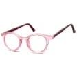 Okrągłe oprawki korekcyjne okulary zerówki TR-97D czerwony transparentny  