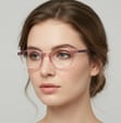 Okrągłe oprawki korekcyjne okulary zerówki TR-97D czerwony transparentny  