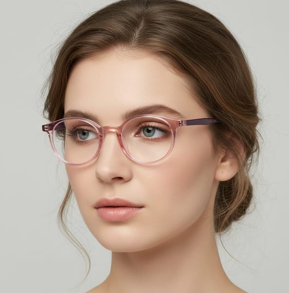 Okrągłe oprawki korekcyjne okulary zerówki TR-97D czerwony transparentny  