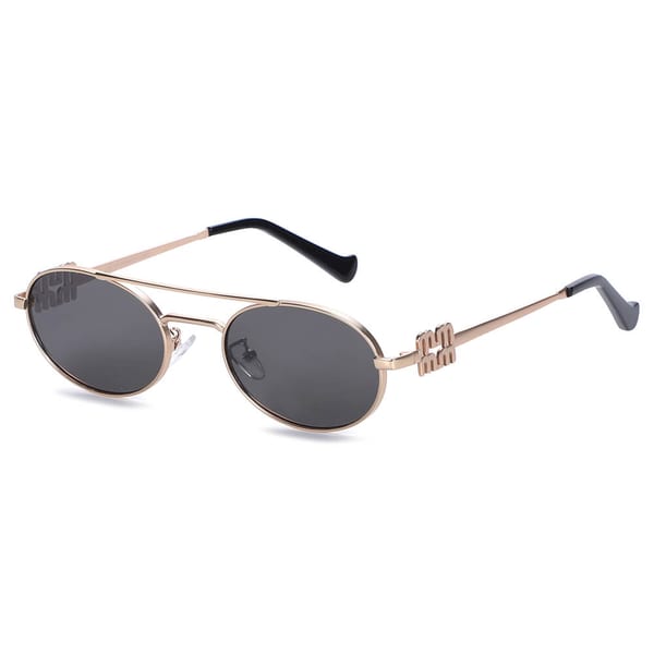Okulary przeciwsłoneczne owalne UV400 SKK-06 złoty/czarny
