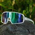 Sportowe okulary przeciwsłoneczne lustrzanki z filtrem UV400 STS-01C czarny/zielony