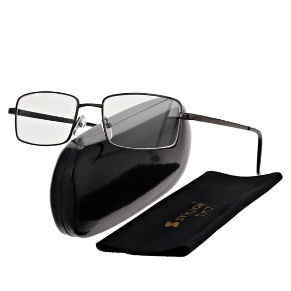 Plusy +3.50 Fotochromowe okulary do czytania z flexami ST342 czarne