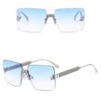 Damskie bezramkowe okulary przeciwsłoneczne z filtrem UV400 - SRP-01E niebieski/srebrny