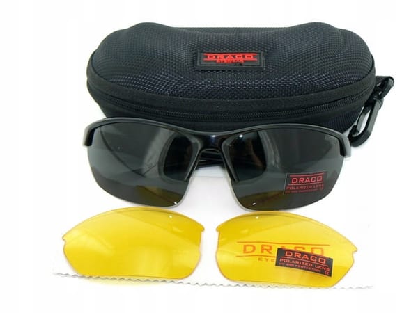 Sportowe okulary z dwoma soczewkami polaryzacyjnymi czarna i żółta - DRS-53C3