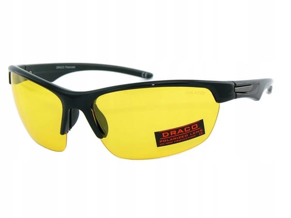Sportowe okulary z dwoma soczewkami polaryzacyjnymi czarna i żółta - DRS-53C3
