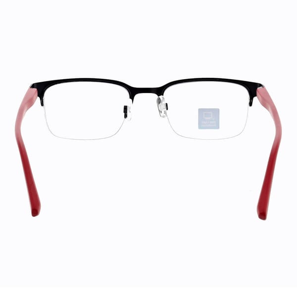 Męskie okulary +3.50 do czytania i komputera Blue Light+Antyrefleks STL281 czarny/czerwony