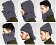 Wielofunkcyjna Maska Komin Kominiarka Czapka Szalik polarowy - 5w1 - czarna